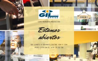 Horario reducido durante el Covid-19 de Gil Optics Castelldefels